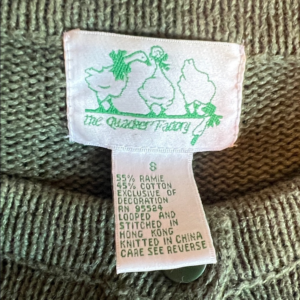 🍁Vintage Quacker Factory Green Autumn Cardigan with Leaf and Pumpkin Embroidery - Picture 5 of 5